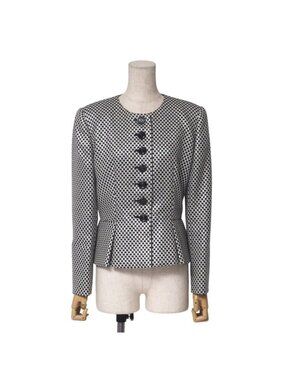 Christian Dior Vintage Jacket Size 9 Collarless Peplum